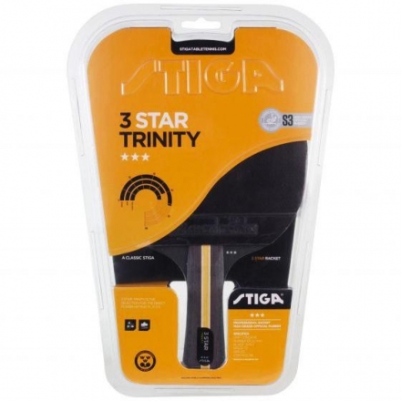 Ракетка для н/т Stiga Trinity WRB 3***, арт.1213-3616-01, трениров, накл. 2,0 мм ITTF, конич. ручка, фото 1