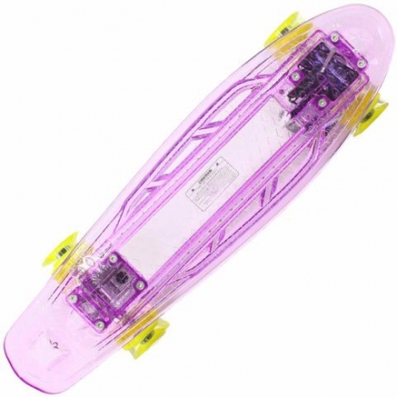 Скейтборд со светодиодной подсветкой Shark TLS-403 Crystal Purple 22&quot; фиолетовый , фото 1