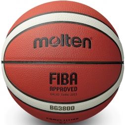 Мяч баск. &quot;MOLTEN B5G3800&quot; р.5, FIBA Appr, синт.комп.кожа (ПУ),12 пан,бут.кам,нейл.корд,кор-беж-чер