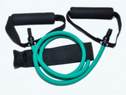 Эспандер латексная трубка с ручками (зеленый) 12LB (5,4 кг) WX-22)