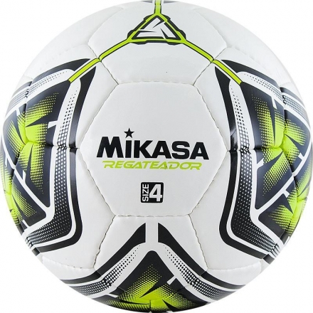 Мяч футб. трен. &quot;MIKASA REGATEADOR5-G&quot;, р.4, бело-черно-зеленый, фото 1