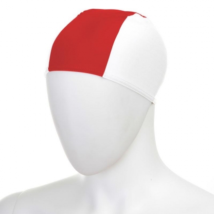 Шапочка для плавания &quot;FASHY Fabric Cap&quot;, полиамид/эластан, 3 панели, бело-красный, фото 1