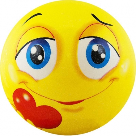 Мяч детский &quot;Funny Faces&quot;, диаметр 12 см, желтый, фото 1