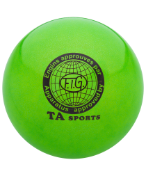 Мяч для художественной гимнастики RGB-102, 19 см, зеленый, с блестками, фото 1