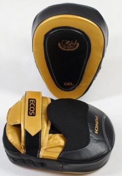 Лапы боксерские ECOS Punch Black-Gold Gel, фото 1