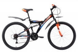 Велосипед Black One Flash FS 26 чёрный/оранжевый/голубой 16&quot;