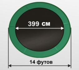 ARLAND Батут премиум 14FT с внутренней страховочной сеткой и лестницей (Dark green), фото 2