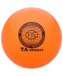 Мяч для художественной гимнастики RGB-102, 19 см, оранжевый, с блестками, фото 1