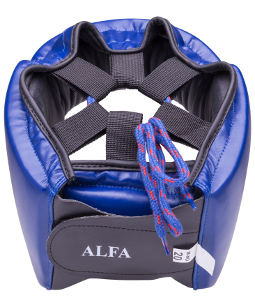 Шлем открытый Alfa HGA-4014, кожзам, синий, фото 3