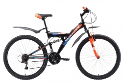 Велосипед Black One Flash FS 26 чёрный/оранжевый/голубой 18&quot;