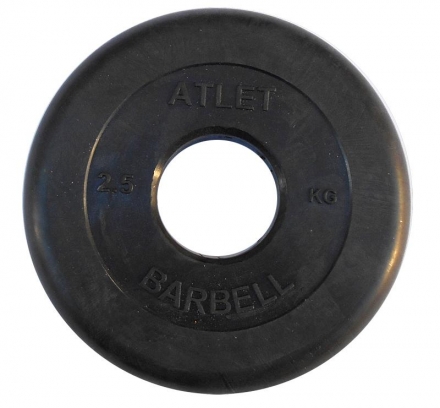 Диски обрезиненные, чёрного цвета, 51 мм, Atlet MB-AtletB50-2,5, фото 1