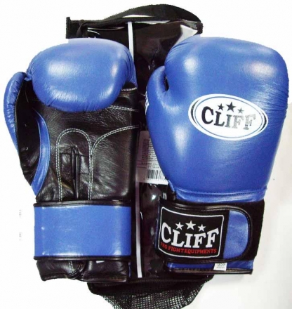 Перчатки бокс C.TECH (кожа) 10 oz синие, фото 1