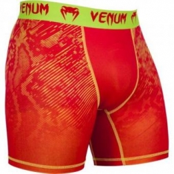 Компрессионные шорты Venum &quot;Fusion&quot; Compression Shorts - Orange Yellow, фото 2