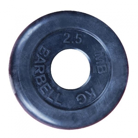 Диск обрезиненный черный MB Barbell d-51mm  2,5кг, фото 1