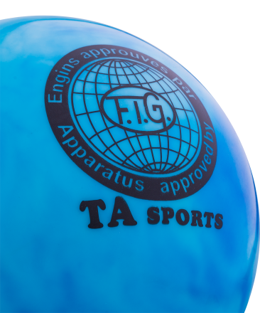 Мяч для художественной гимнастики RGB-101, 19 см, синий/белый, фото 2