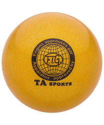 Мяч для художественной гимнастики RGB-102, 19 см, желтый, с блестками, фото 1