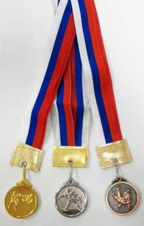 Медаль Карате d-40 мм серебро, фото 1