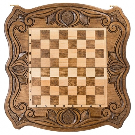 Шахматы + нарды резные 50, am451, фото 1
