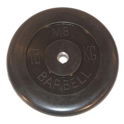Диск обрезиненный черный MB Barbell d-51mm 15кг