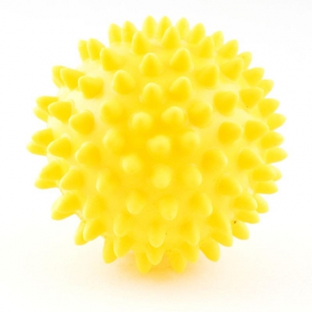 Мяч массажный, диам. 8 см, выступы 0,7см, желтый, фото 1