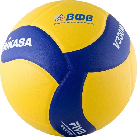 Мяч волейбольный игровой &quot;MIKASA V330W&quot;, р.5, оф. параметры FIVB, желто-синий, фото 2