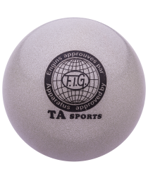 Мяч для художественной гимнастики RGB-102, 19 см, серый, с блестками, фото 1
