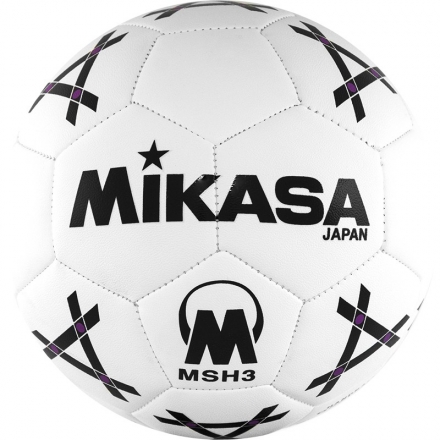 СЦ*Мяч гандб. &quot;MIKASA MSH 3&quot;, синт.кожа, р. 3, маш. сшивка, бело-черно-фиолет., фото 1