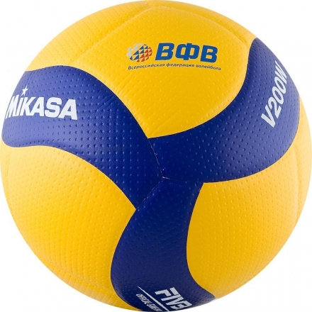 Мяч волейбольный профессиональный &quot;MIKASA V200W&quot;, р. 5, оф. мяч FIVB и оф. мяч Кубка Мира 2019, желто-синий, фото 3