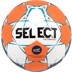 Мяч ганд. &quot;SELECT Ultimate EHF&quot; арт. 843208-062,Junior (р.2), EHF Appr,ПУ,руч.сш, оранжев-бело-синий