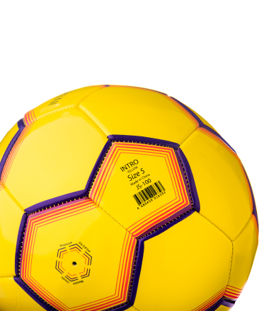 Мяч футбольный JS-100 Intro №5, желтый, фото 4