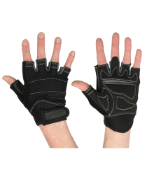 Перчатки для фитнеса SU-116, черные/серые, фото 1