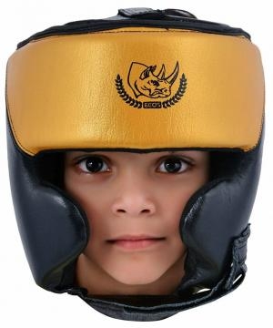 Шлем боксерский ECOS Punch black-gold, фото 1