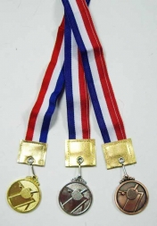 Медаль Настольный теннис d-40мм серебро