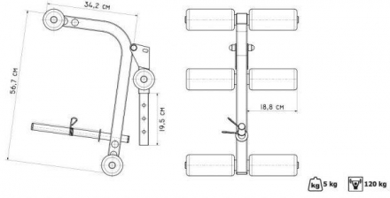 Дополнительная опция сгибание/разгибание ног Marbo Sport  MH-A102  (к скамьям MH-L103, 107), фото 4