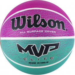 Мяч баск. WILSON MVP ELITE, арт.WTB1463XB06, р.6, резина, бутил.камера, бирюзово-фиолетово-черный, фото 1