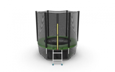 Батут с внешней сеткой и лестницей, диаметр 6ft (зеленый) + нижняя сеть, фото 1