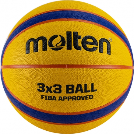Мяч баск. &quot;MOLTEN B33T5000&quot; р. 6, FIBA Appr, 12пан, композит.кожа (ПУ),бут.кам,нейл.корд,желто-синий, фото 2