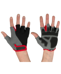 Перчатки для фитнеса SU-117, черные/серые/красные, фото 1