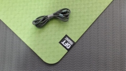 Мат для йоги 6 мм двухслойный зеленый-черный