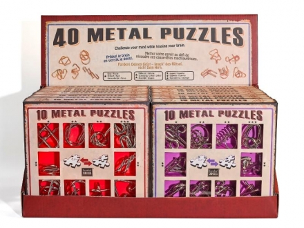 Набор из 10 металлических головоломок (фиолетовый) / 10 Metal Puzzles purple set, фото 1