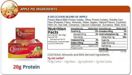 Батончик Quest Nutrition QuestBar Apple pie (Яблочный пирог) 12 шт, фото 3