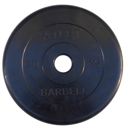 Диски обрезиненные, чёрного цвета, 51 мм, Atlet MB-AtletB50-25, фото 1