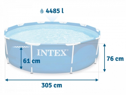 Каркасный бассейн Intex 28200 из металлического каркаса 305х76 см, фото 2