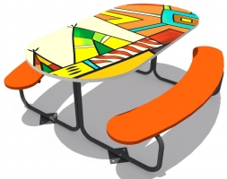 Столик с 3-я стульями МД020.01.02, фото 1