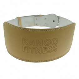 Пояс для тяжелой атлетики Kango Fitness бежевый, кожа размер  XL