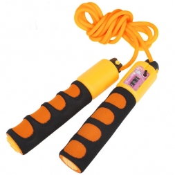 Скакалка со счетчиком, цвет оранжевый, ручки пластиковые