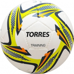 Мяч футболоьный &quot;TORRES Training&quot;, р.4, 32 панели. PU, бело-зеленый-серый , фото 1