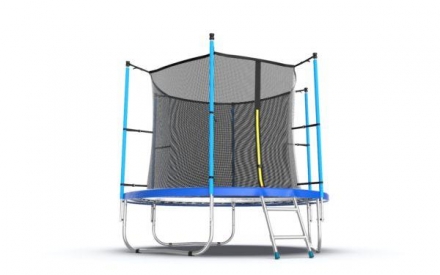Батут с внутренней сеткой и лестницей, диаметр 8ft (синий), фото 2