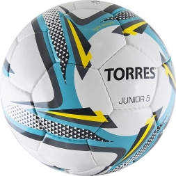 Мяч футбольный &quot;TORRES Junior-5&quot;, р.5, бело-голубой-серый, фото 2