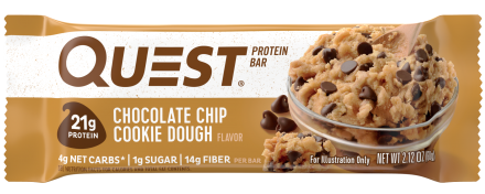 Батончик Quest Nutrition Quest Protein Bar Chocolate Chip Cookie Dough (Печенье с кусочками шоколада),12 шт, фото 2